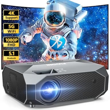 FUDONI Projector with WiFi and Bluetooth, Native 1080P Outdoor Movie Projectors 4k Supported, Highlight Portable Home Theater Projector Max 300", Indoor&Outdoor Use - Image 1