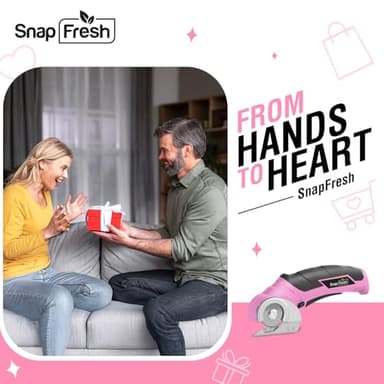 SnapFresh Cordless Electric Scissors, 4V Mini Cardboard Cutter, Carpet Cutter, Box Cutter W/a Self-sharpening Blade, Rotary Cutter for Cardboard, Plastic, Leather, and Packages (Pink) - Image 9