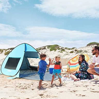TOBTOS UPF 50+ Pop Up Beach Tent, Beach Umbrella, Automatic Sun Shelter 2-3 People UV Protection Portable Sunshade, Easy Set Up Baby Canopy Cabana, Lightweight with Carry Bag - Image 7