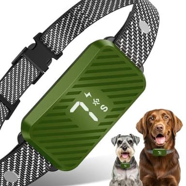 KJKZO Dog Bark Collar for Large Medium Small Dogs, Effective No-Bark Collar, Smart Barking Collar, Rechargeable Bark Collar with 7 Sensitivity, 3 Modes, Waterproof, Green - Image 1