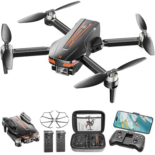 HOFMOC Drones with Camera 4K for Adults Kids, Brushless Motor Mini Drone, Foldable FPV RC Drone with Propeller Guards, One Key Take Off/Land, Gravity/Voice Control, Anti-Lost Alarm, Gift for Men, Boys - Image 1
