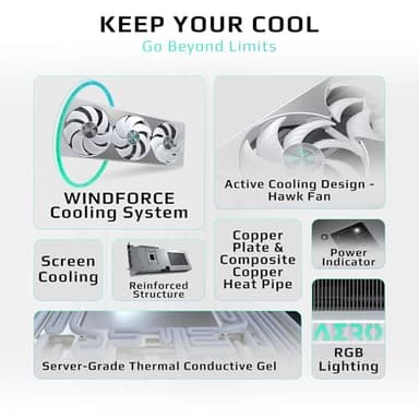 GIGABYTE GeForce RTX 5070 AERO OC 12G Graphics Card, 12GB 192-bit GDDR7, PCIe 5.0, WINDFORCE Cooling System, GV-N5070AERO OC-12GD Video Card - Image 4