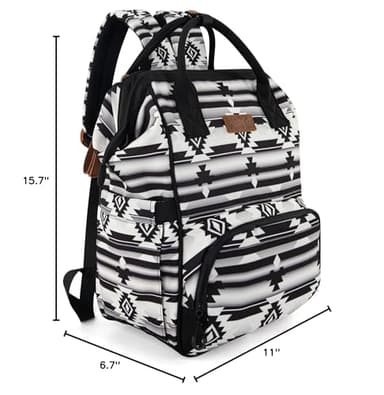 Montana West Wrangler Callie Diaper Bag Backpack with Stroller Straps Multifunction Baby Travel Bag WG2204-9110BK - Image 7