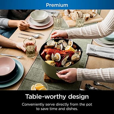 Ninja CW202GN Foodi NeverStick PossiblePot, Premium Set with 7-Quart Capacity Pot, Roasting Rack, Glass Lid & Integrated Spoon, Nonstick, Durable & Oven Safe to 500°F, Olive Green - Image 8