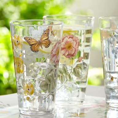 Lenox 866239 Butterfly Meadow Melamine Acrylic 4-Piece Highball Set, 20 oz, Acrylic NOT GLASS - Image 4