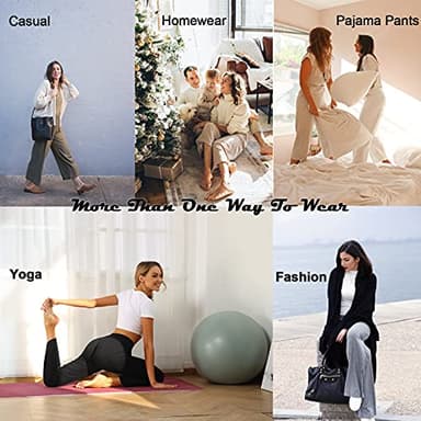 ASIMOON Women's Yoga Pants Soft Comfy Stretch Loose Straight Casual Athletic Pants Running Workout Lounge Pants with Pockets Black - Image 5