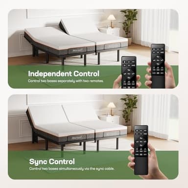 Marsail MS01-1 Split King Adjustable Bed Base with Massage, 4 Ports USB A&C Adjustable Bed Frame with Under-Bed Nightlight, 3 Minutes Assembly, Wireless Control Adjustable Bed with 4 Height Options - Image 4