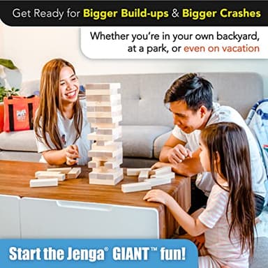 Jenga Giant - Hardwood Blocks - Stacks to Over 3 feet - Officially Licensed - JS4 - Image 5