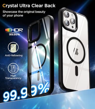 SUCGLES for iPhone 13 Pro Case with MagSafe [Ultra Strong Magnetic] [12FT Military Drop Protection] [Shockproof Bumper] Slim Thin Mag Safe Phone Cover 6.1" for Apple 13pro (Black) - Image 2