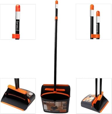 TreeLen Broom and Dustpan Set with 52" Long Handle for Home Kitchen Room Office Lobby Floor Use Upright Stand Up Stand Up Broom with Dustpan Combo - Image 8