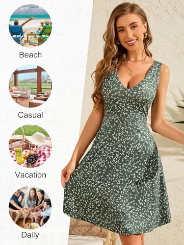 HUHOT Spring Dresses Sundresses for Women Floral Easter Dress Sleeveless V Neck Grudation Dress with Pockets Summer Dress 2025 - Image 5