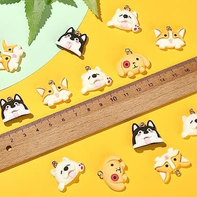 LiQunSweet 32 Pcs 4 Styles Resin Lovely Dog Charms Cartoon Animal Pet Dog Pattern Charms for DIY Jewelry Making Bracelet Necklace Earring Crafts Birthday Gifts - Image 4