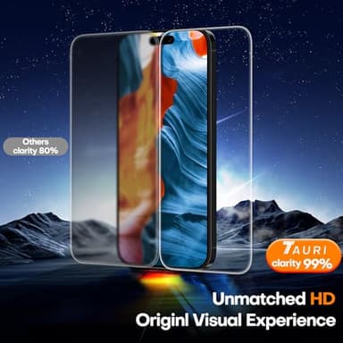 TAURI 4 in 1 for iPhone 15 Pro Max Screen Protector, 3 Pack Tempered Glass Film + 1 Dust Free Easy Installation Tool, 9H Hardness Bubble Free Micro-curved Edges HD Screen Protector for 15 Pro Max - Image 4