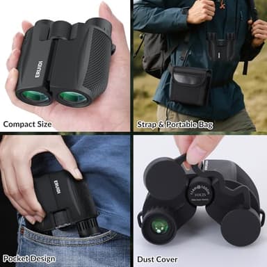 Binoculars 10x25 Compact for Bird Watching - ERUIDI Travel Binoculars for Adults Kids Lightweight for Easy Carry Comes with Portable Size - Image 5