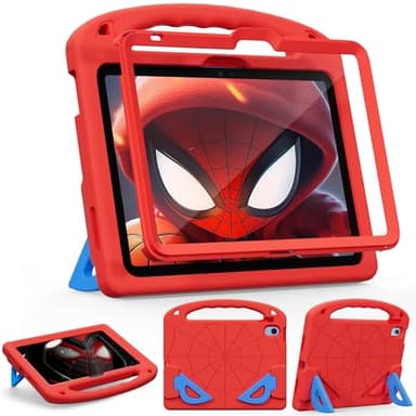 LKOOZO Kids Case for iPad (A16) 11th Generation 11 inch 2025 / iPad 10th Generation 10.9 inch 2022, Shockproof Cover with Built-in Screen Protector and Stand, Red - Image 1