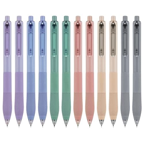 Linbsunne Gel Pens Black Ink Pens for Office 0.5mm Fine Point Pens Smooth Writing Retractable Work Pen (12-count) - Image 1