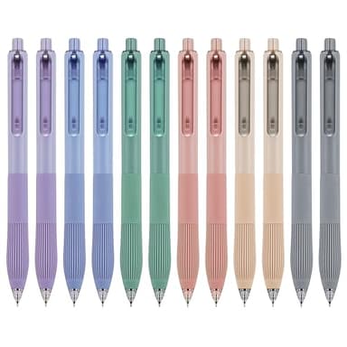 Linbsunne Gel Pens Black Ink Pens for Office 0.5mm Fine Point Pens Smooth Writing Retractable Work Pen (12-count) - Image 1