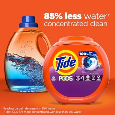 Tide PODS Liquid Laundry Detergent Soap Pacs, HE Compatible, Powerful 3-in-1 Clean in one Step, Built in Stain Removers, Spring Meadow Scent, 76 Count - Image 8