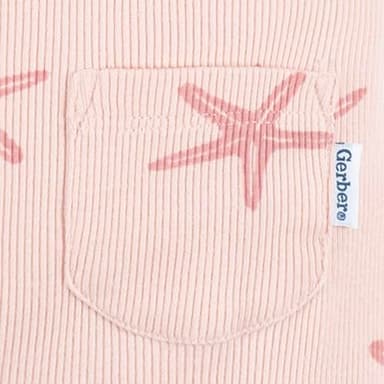 Gerber Baby Girls Sleeveless Cotton Long-Leg Romper Jumpsuit, Starfish, 18 Months - Image 3