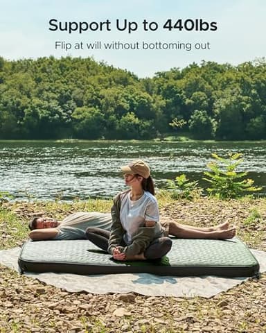 ACACIA 4.3" Thick Self Inflating Sleeping Pad with Foam | Innovative Y-Shaped Telescopic Structure | Ultraportable Camping Mattress | Outdoor Compact Air Mat for Tent Car | Full - Image 9