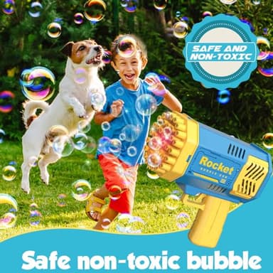 JONEG Toys for 3-8 Year Old Boys Girls: Bubble Machine for Kids with Bubble Solution, Gifts for 3 4 5 6 7 8 Years Old Boy Birthday Toy for Kid Toddlers Ages 4-6 Outdoor Wedding Bubbles Blower Maker - Image 5