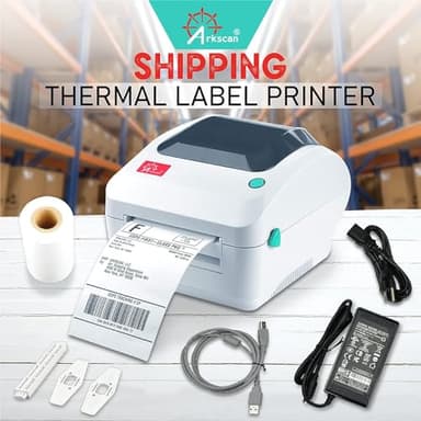 Arkscan 2054A Shipping Label Printer for Windows Mac Chromebook Android, Supports Amazon Ebay Paypal Etsy Shopify ShipStation Stamps UPS USPS FedEx DHL, Roll & Fanfold 4x6 Direct Thermal Label - Image 2