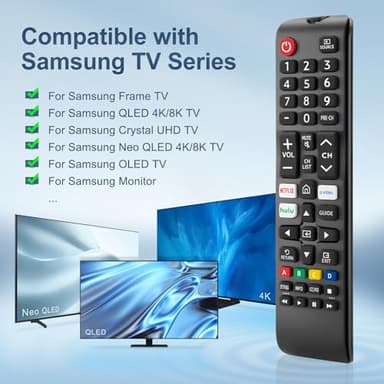 【Pack of 2】 Replacement for Samsung TV Remote Control, Universal Remote for Samsung Smart TV Frame Crystal UHD OLED QLED 4K 8k Series - Image 2