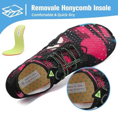 Mishansha Water Shoes for Women Men Barefoot Beach Shoe Quick Dry Aqua Swim Socks for Surfing Yoga Size 7 Women/ 6 Men French Rose - Image 3