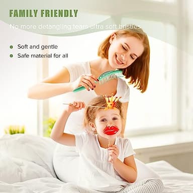 SHINLEA Hair Brush, Detangle Anti Tangle Brush, Spiral Hairbrush for Wet & Dry Hair, Women, Men, Kids, Glide Through Tangles For All Hair Types, Green - Image 3