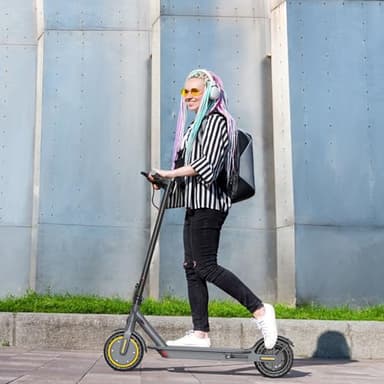 Electric Scooter - 8.5" Solid Tires, 350W Motor, Up to 19 MPH and 23 Miles Long-Range Portable Foldable Commuting Scooter for Adults with Double Braking System and App - Image 7