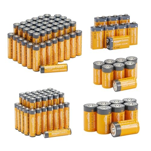 Amazon Basics 108 Count Alkaline Battery Super Value Pack - 48 AA + 36 AAA + 8 C + 8 D + 8 9Volt - Image 1