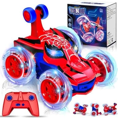 Kids Toys Spider RC Car for Boys 4-7 - Cool Spider Monster Remote Control Crawler Toy 360° Flip Fast Stunt & 4WD Light Up Wheel - Fun Boy Gift Idea for Birthday Chirstmas Stuff Age 3 4 5 6 7 8 - Image 3