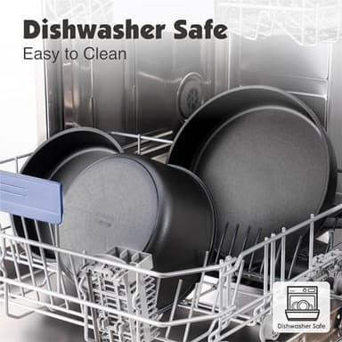 SENSARTE 17 Piece Pots and Pans Set, Nonstick Detachable Handle Cookware Set, Induction Kitchen Cookware Set with Removable Handle, Healthy Non Stick for RV, Dishwasher ＆ Oven Safe, PFOA Free (Black) - Image 5