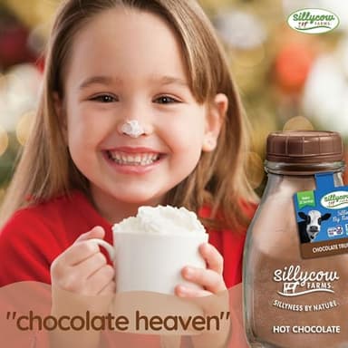 Sillycow Farms Hot Chocolate Mix Truffle Flavor | Vegan, Nut Free Certified Quality Cocoa Powder | Gluten-Free, Non-GMO & Dairy-Free | Reusable Packaging | 16.9 Oz Reusable Glass Bottle - Pack of 6 - Image 4