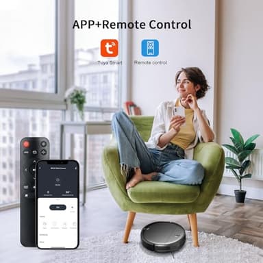 MAMNV Robot Vacuum and Mop,2 in 1 for Carpet & Hard Floor,Robotic Vacuum Cleaner with Alexa/Voice/App,Powerful & Quiet for Pet Hair,Slim 2.87",Self-Charging & Zigzag Path Cleaning - Image 3