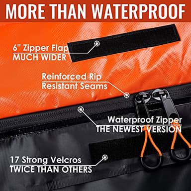 Car Rooftop Cargo Carrier - 21 Cubic Feet, 100% Waterproof Heavy Duty 840D Car Roof Bag for All Vehicles with/Without Racks - Anti-Slip Mat, 6 Door Hooks, Storage Bag, 2 Extra Straps - Image 3