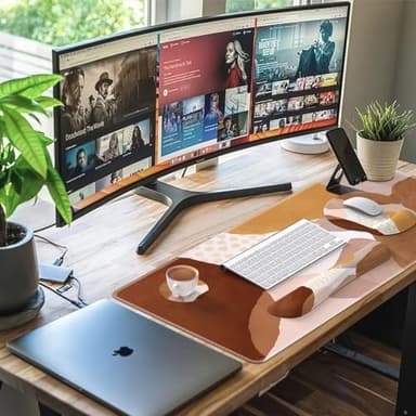 iCasso Desk Mat, Gaming Mouse Pad Wrist Support Set, XXL Large Mousepad + Keyboard Wrist Rest+Mouse Wrist Rest+Coastert with Ergonomic Design for Home Office Computer (C-Four-Coffee-Color-Block) - Image 8
