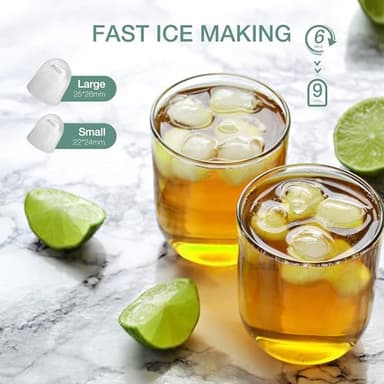 SMUG Countertop Ice Maker, 9 Cubes in 6 Mins, 26lbs in 24Hrs, 2 Sizes of Bullet Ice, Auto-Cleaning, Portable Ice Machine with Handle, Basket and Scoop for Home Kitchen, Party and Camping (Green) - Image 7