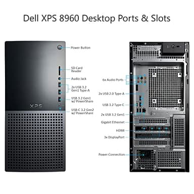 Dell XPS 8960 Gaming Desktop Computer - 14th Gen Intel Core i9-14900K 24-Core up to 6.0GHz w/Liquid Cooling, 32GB DDR5 RAM, 8TB NVMe SSD + 14TB HDD, GeForce RTX 4070 12GB GDDR6X, Windows 11 Home - Image 6