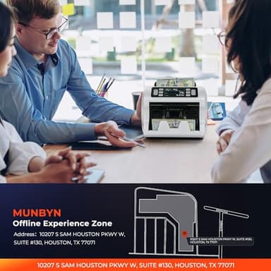 MUNBYN IMC09 Mixed Denomination Money Counter Machine, Value Counting, UV/MG/IR/MT Bill Counter, 3.5" TFT Display Money Counting Machine, USD, EUR, MXN, CAD Cash Counter for Business (White) - Image 7