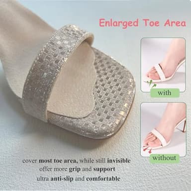 2 Pairs Pigskin Non-Slip High Heel Inserts, Ultra-Thin Adhesive Barefoot Sandal Inserts, New Lengthened 3/4 Weight Shifting Insoles for Dress Shoes, Flats and Boots - Image 4