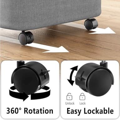 SpaceAid Laundry Hamper with Wheels and Lid, 26 Gal (100L) Rolling Clothes Basket with Bamboo Handle, Large Laundry Hamper for Bedroom, Bathroom, Dorm, Laundry Room - Grey - Image 6