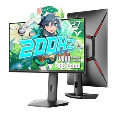 SANSUI 27 inch WQHD 200Hz 180Hz Gaming Monitor 2560×1440P-AMD FreeSync 1ms DCI-P3 95% Fast IPS Computer Monitor,Height Adjustable Vertical/Horizontal Rotating, 2×DisplayPort/HDMI 丨HDR丨Low Motion Blur - Image 1