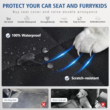 XL Truck Back Seat Extender for Dogs, Dog Seat Cover Back Seat Holds 420lbs, Hard Bottom Pet Seat Covers for Crew Cab Trucks, Dog Hammock for F150, RAM1500, Sierra, Tundra, Silverado, Titan Black - Image 5