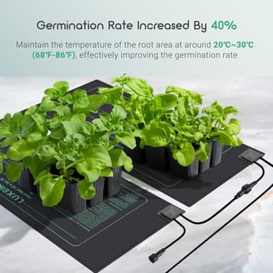 LUXBIRD 4 Pack Seedling Heat Mats with Digital Thermostat Controller, 10" x 20.75" Waterproof for Seed Starting, Germination, Hydroponics, Brewing, Breeding, Greenhouses (LB-HT04) - Image 3