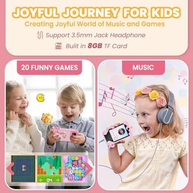 Kids Phone for Girl Toys, Christmas Birthday Gifts for Age 3-10 Year Old Girls Boys Toys, Kids Toddler Smart Phone, Detective Educational Learning Toys with 2.8" Touchscreen, Music Video Game (Pink - Image 5