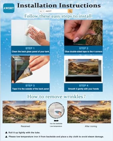 AWERT 30x18 inches Branches Fish Tank Background Green Algae Aquarium Background River Bed & Lake Fish Tank Background Vinyl Background - Image 6