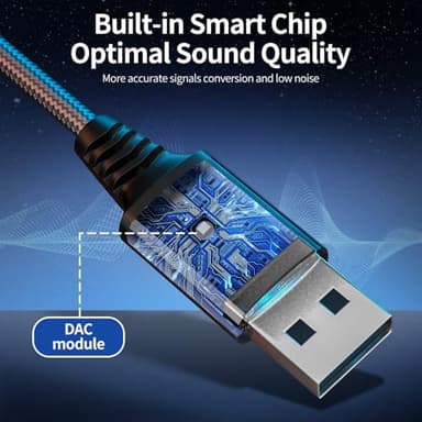 USB to 3.5mm Jack Audio Adapter, Audio Aux Cable External Stereo Sound Card, USB-A to 3.5mm TRRS Female Headset for PS4/PS5/Headphone/Mac/Linux/PC Windows/Laptop/Desktops/Docking Station/iOS (Gray) - Image 5