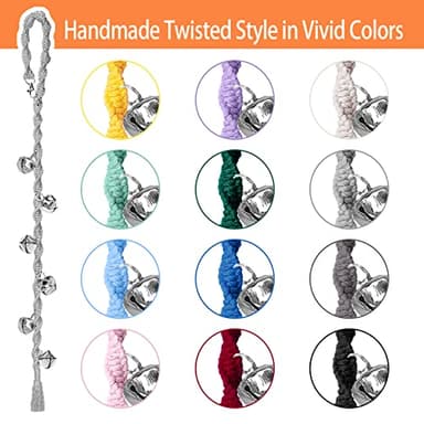 GINIDEAR Dog Bells to Go Outside & Puppy Potty Training, Adjustable Dog Door Bell Ring to Go Potty, Handmade with Premium Yarn. Twisted Style, Beige - Image 2