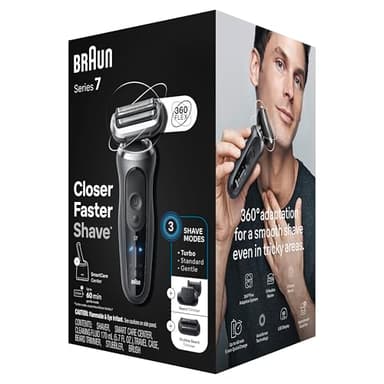 Braun Electric Shaver for Men, Series 7 7185cc, Waterproof, Wet & Dry Shave, Shaving Kit with SmartCare Center and Beard Trimmer, 3 Shave Modes, 60 Minute Battery Runtime, 10 Piece Set - Image 11